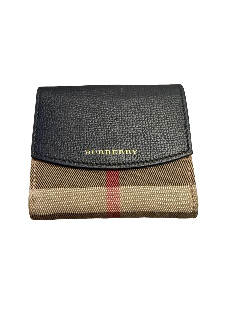 🔥Authentic Burberry Black & Beige Small Fold Wallet